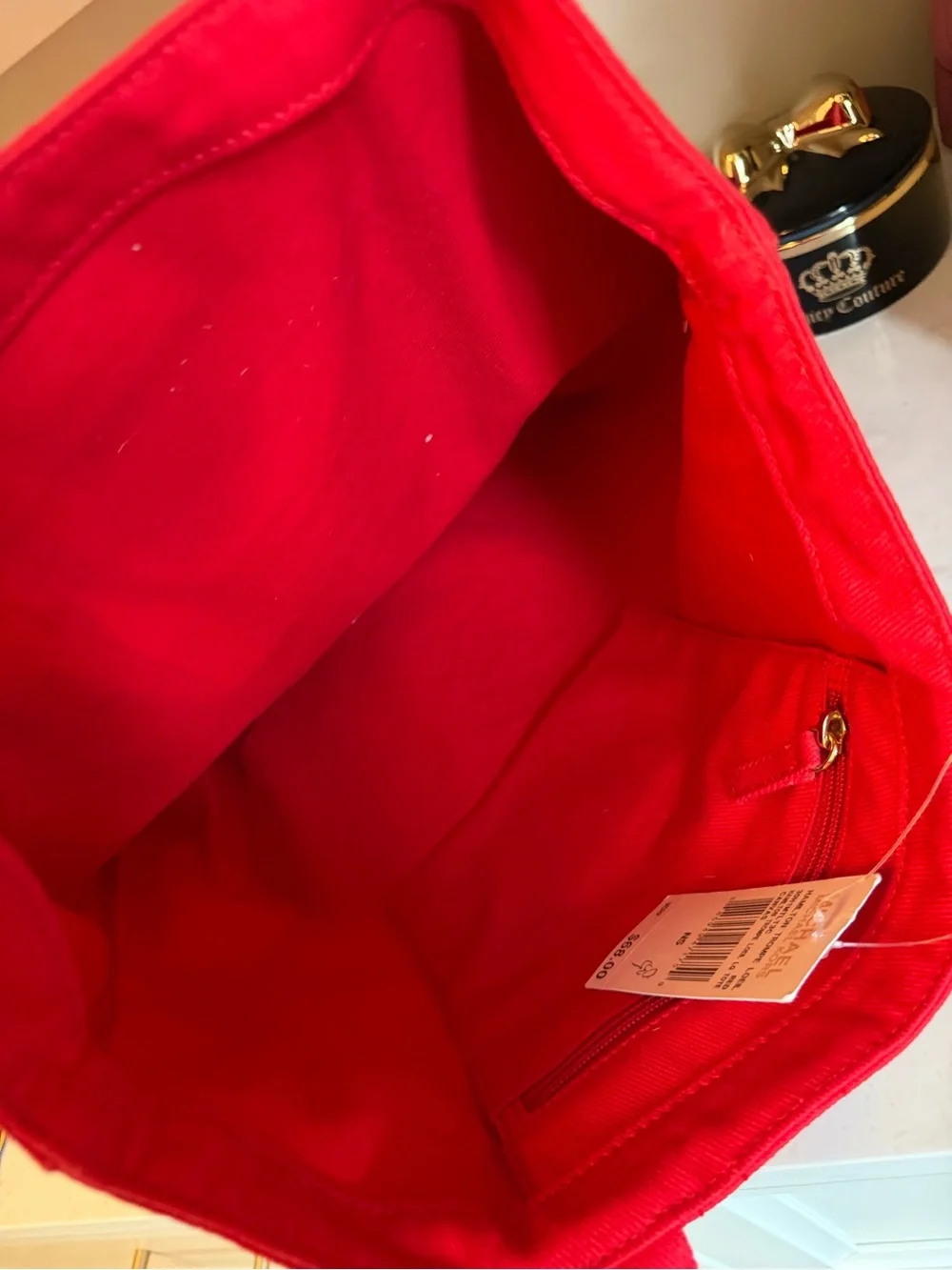 Michael Kors NWT Red Canvas Hamilton Tote with Gold Accent Print